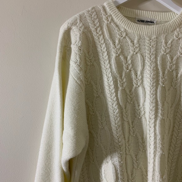 Vintage Alfred Dunner Cream Grandma Sweater SZ 3X - Picture 7 of 12